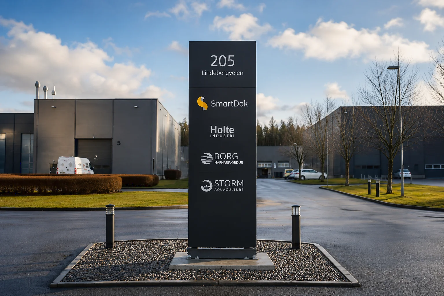 pylonskilt på parkeringsplass